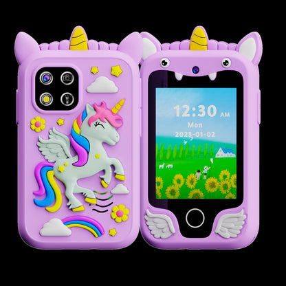 Kid's Fun Explorer Phone - 8GB HD Touchscreen Dual Camera Cell Phone with Dinosaur Design, Kids Smart Phone Toy, Dinosaur Kids Toy Phone, Educational Travel Toy, Perfect Birthday, Halloween, Christmas Gift