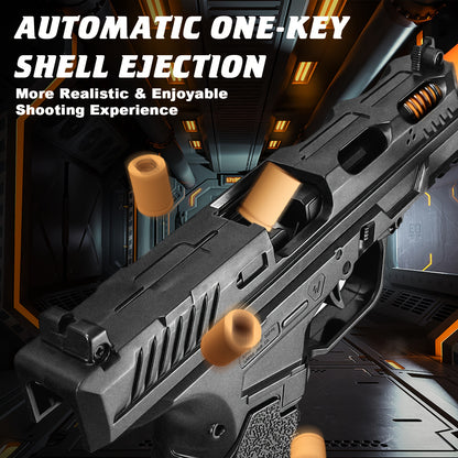 Cool Toy Gun, Soft Bullet Toy Gun Pistol With Ejecting Shells, Semi-Automatic Rapid-fire Toy Fake Guns With 100 Bullets, Indoor, Outdoor Shooting Games, Birthday Halloween Christmas Gift For Boy