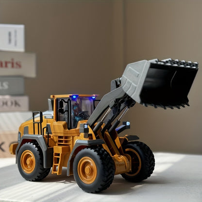 9 Channels Remote Control Loader, 2.4Ghz RC Construction Vehicle Truck with Alloy Metal Cap, Light & Sound, Rechargeable Battery, Ideal Gift for Halloween Thanksgiving Christmas