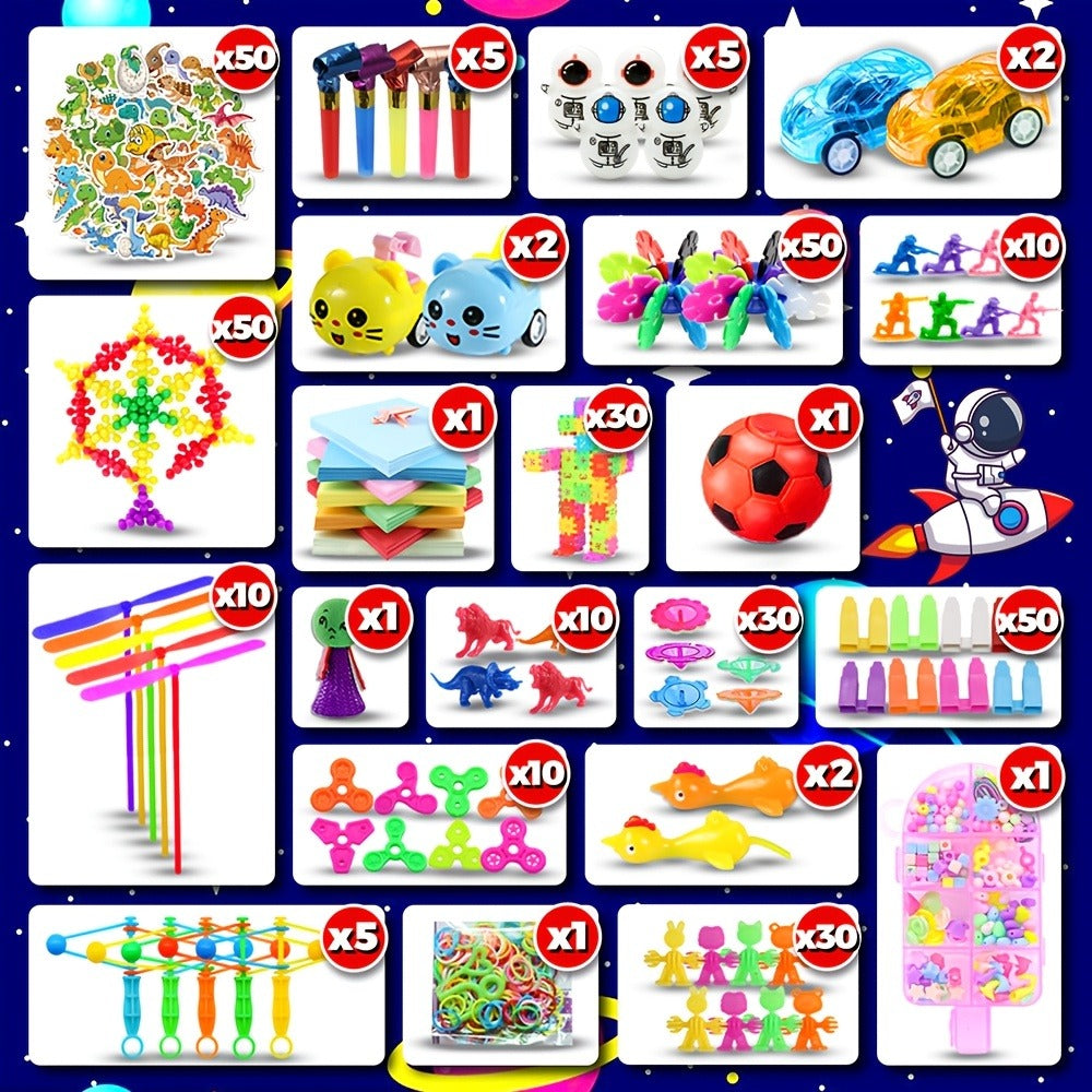 Party Favor Toys Bulk 600 Pieces – Mixed Color Fidget Toys & Novelty Prizes for Easter Egg Fillers, Goodie Bags, Classroom Rewards, Birthday Parties & Holiday Gifts