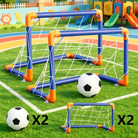 2 soccer balls + 2 soccer goals