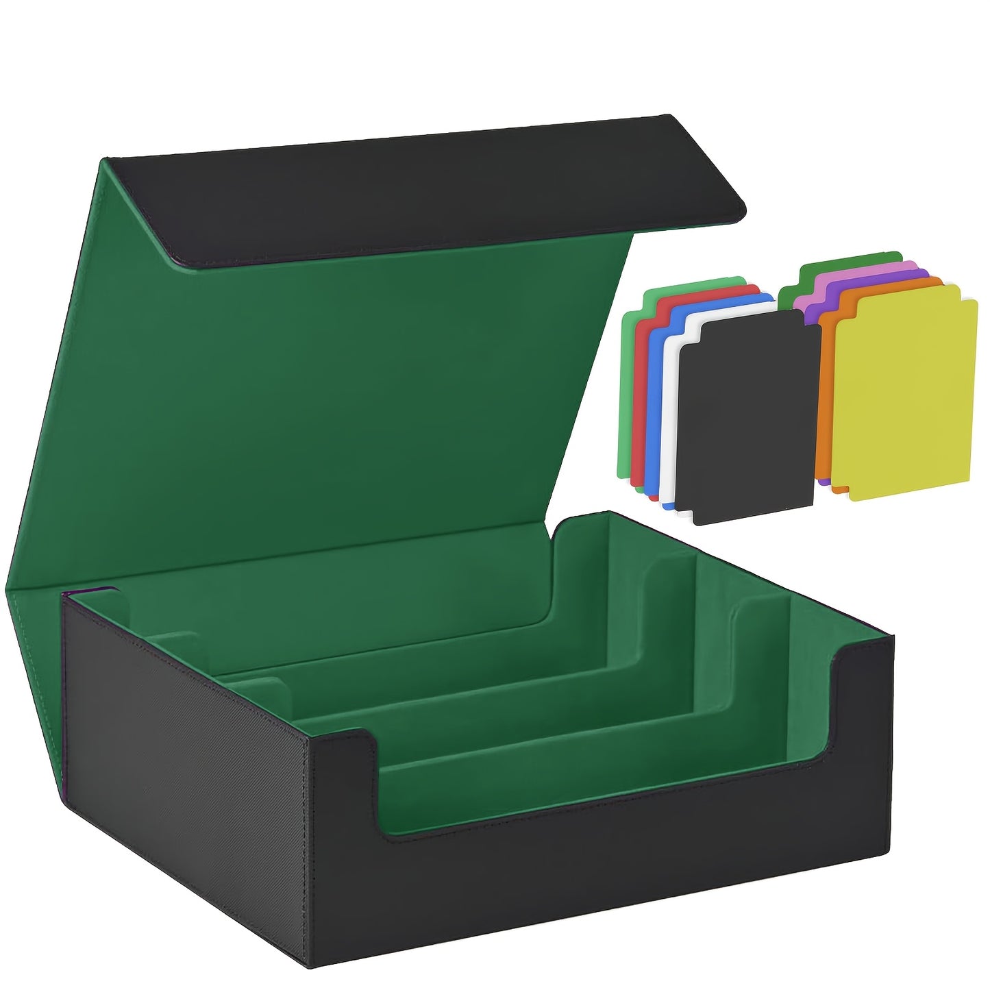 Trading Card Storage Box 1800+ Cards with 10 Dividers – Large Deck Case for Pokemon TCG, MTG Commander, Sports Cards – Multiple Colors, Fits Sleeved Cards