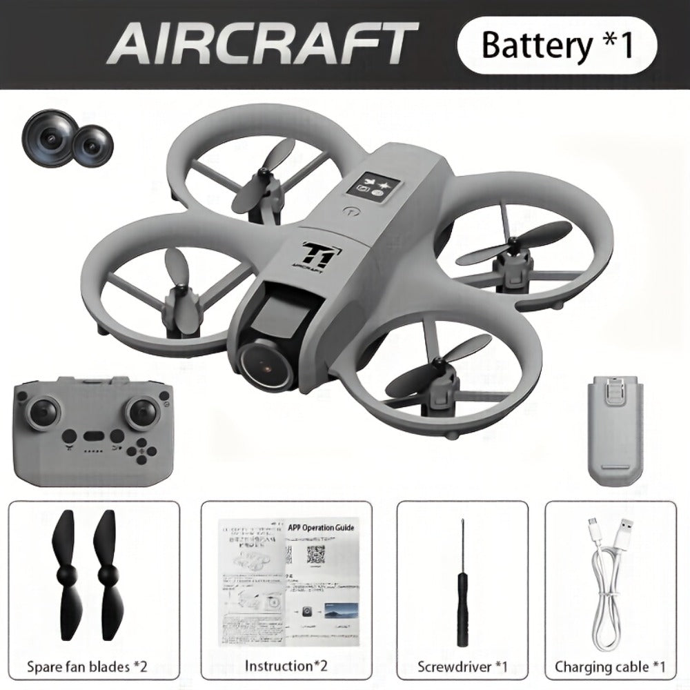 Mini 4K FPV Drone with 180° Rotating Dual Camera – Optical Flow Positioning, Dual Batteries, 360° Flip, One-Key Takeoff Landing, Anti-Shake RC Quadcopter for Beginners Boys Girls