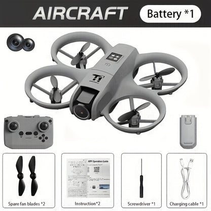 Mini 4K FPV Drone with 180° Rotating Dual Camera – Optical Flow Positioning, Dual Batteries, 360° Flip, One-Key Takeoff Landing, Anti-Shake RC Quadcopter for Beginners Boys Girls