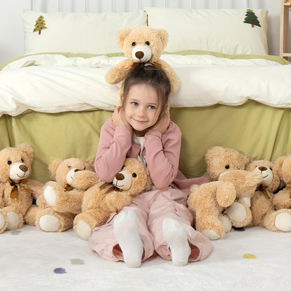 Set of 8 Teddy Bears for Children, 11 Inches Tall, Ideal for Baby Shower Decorations And Gifts, Available in Bulk for Party Favors