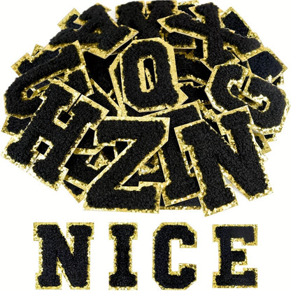 Chenille Letter Patches Self Adhesive A-Z Embroidered Alphabet Applique Stickers for Clothes Bags Hats Phone Cases DIY Crafts – 26pcs Full Set
