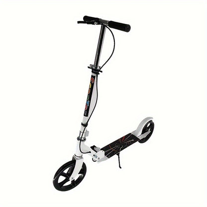 2026 Double Brake Foldable Adjustable Height (4 Gears) Lightweight Maximum Load Capacity Of 220LB 2-wheel Commuting Scooter Adult And Youth Game Day Fan Gear for All Football Fans Halloween Christmas Gift