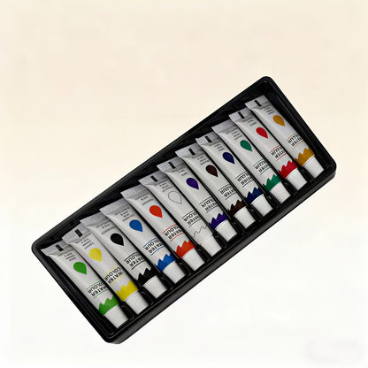 Portable Watercolor Paint Set 24 Colors with 15-Grid Palette 3 Brushes and 6 Accessories Pocket Painting Kit for Outdoor Sketching Travel Artists Kids Adults