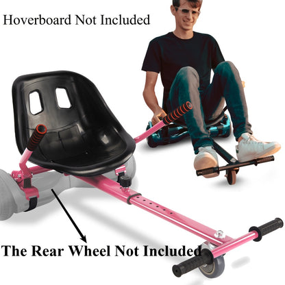 Hoverboard Go Kart Seat Attachment Buggy Conversion Kit 6.5-10 Inch Self-Balancing Scooter 360 Front Wheel Off-Road Tires Shock Absorber Kids Gift No Hoverboard White Black Blue Pink Purple