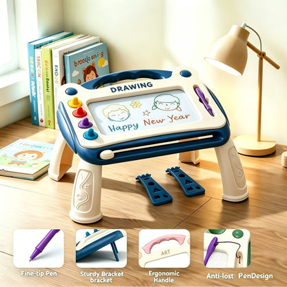 Kids Drawing Board with 4 Stamps 4 Holders and 1 Pen Educational Doodle Board Toy for Boys Girls Toddlers Learning Art Table Desk Birthday Gift