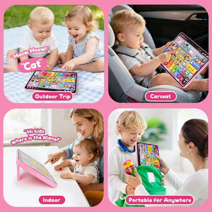 Trilingual Toddler Learning Tablet Toy — 39 Buttons 4 Play Modes Alphabet Numbers Colors Animals Music, Speech Therapy & Language Development Toy for Baby 12 Months+ Boys Girls, Birthday Christmas Gift