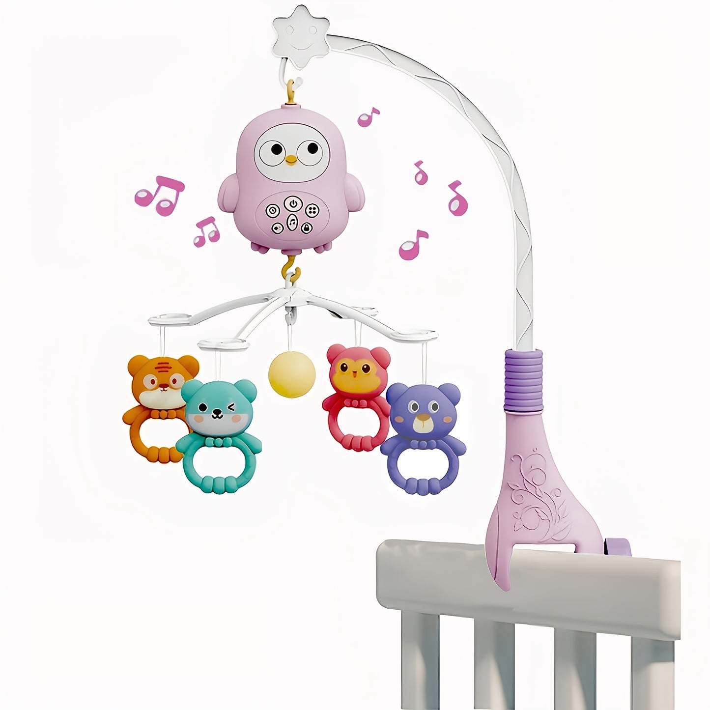 Baby Musical Mobile Crib with Music And Lights, Projection, Take-Along Rattle And Music Box for Babies Boy Girl Toddler Sleep