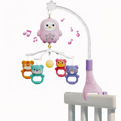 Baby Musical Mobile Crib with Music And Lights, Projection, Take-Along Rattle And Music Box for Babies Boy Girl Toddler Sleep