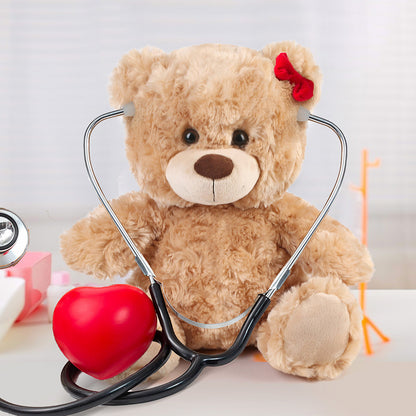 Brown Teddy Bear Stuffed Animal, 15 inch Cute Shaggy Stuffed Bear Plush Toy, Baby Shower Decoration, Valentines' Day Birthday Christmas Gift for Kids Girls Boys