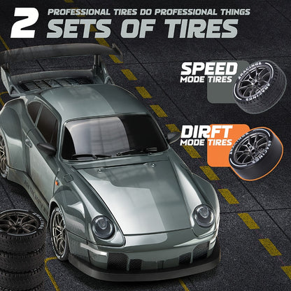 High-Speed Drift RC Car 1:24 Scale S814 – Remote Control Drift Car for Kids & Adults, 360° Spin Stunt Vehicle Toy, Birthday Christmas Gift, Multiple Colors (Grey/Orange/Blue/Green/Purple)
