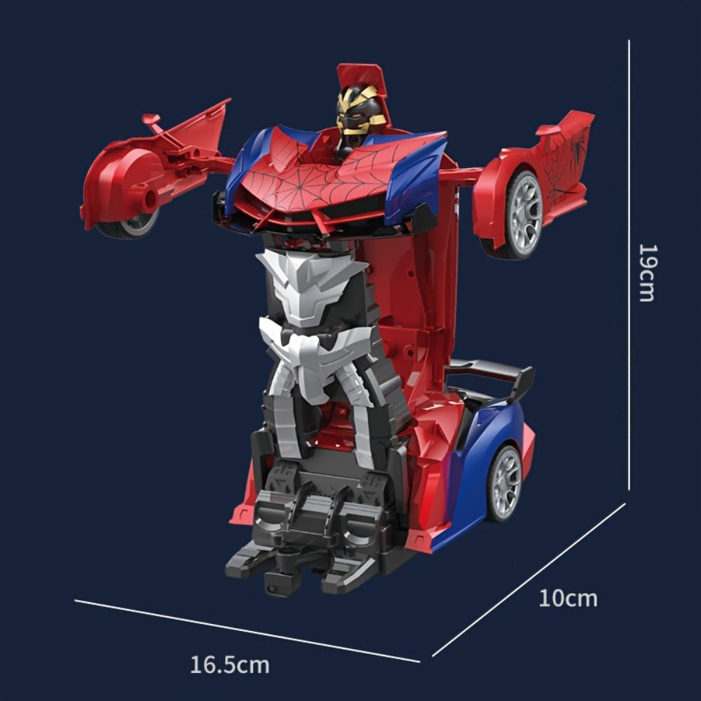 RC Robot Car Toy 1:18 Scale for Kids – One-Button Deformation Remote Control Stunt Car, 360° Rotating Drift, Blue & Red Color Options, Educational Birthday Children's Day Gift for Boys & Girls Ages 3+