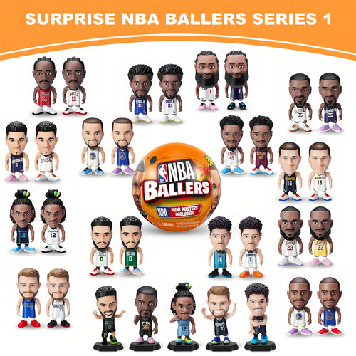 1 pc ZURU Surprise Ballers Series 1 & Series 2, Mystery Capsule Figurine Players Collectibles Toy, Surprise Unboxing Basketball Collectible Sports Toy for Boys, Adults and Collectors