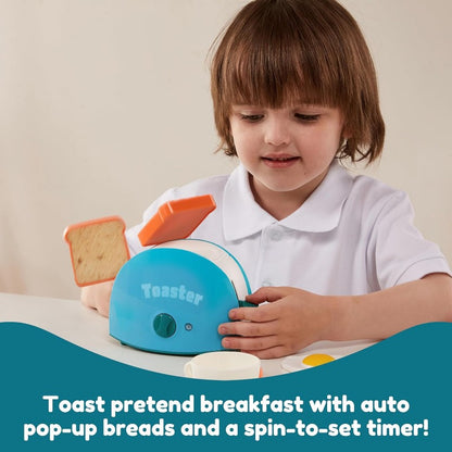 1 Set Kids Play Kitchen Toys with Realistic Coffee Maker, Mixer & Toaster Suitable for Pretend Play, Role-Playing Games, Birthday Gifts for &, for Ages 3+ with Appliance Toys (No Revision to Original Specs)