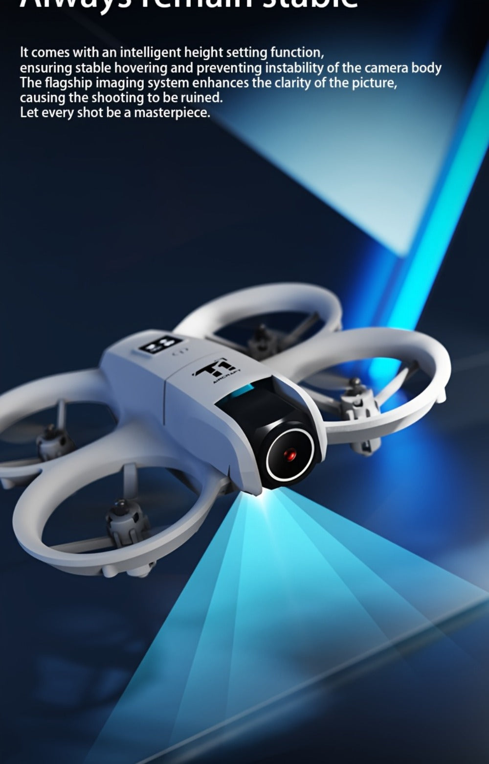 Mini 4K FPV Drone with 180° Rotating Dual Camera – Optical Flow Positioning, Dual Batteries, 360° Flip, One-Key Takeoff Landing, Anti-Shake RC Quadcopter for Beginners Boys Girls