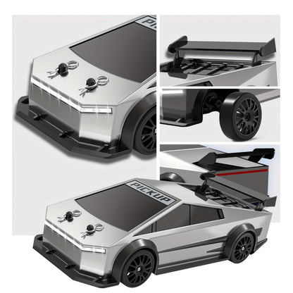 1:24 Scale RC Car 4WD High-Speed Drift Car with LED Lights 2.4GHz All-Terrain Remote Control Car for Boys – Christmas Birthday Halloween Gift (Silvery Grey / Black)
