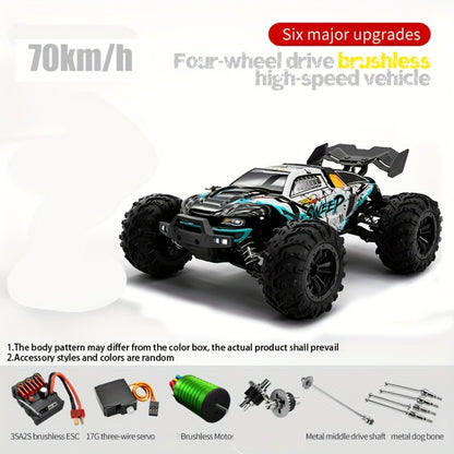 70KM/H High-Speed RC Off-Road Car 1:16 Scale 4WD – 2.4GHz Remote Control Truck with Simulation Structure, All-Terrain Monster Truck for Kids & Adults, Birthday Gift, Red Blue Black