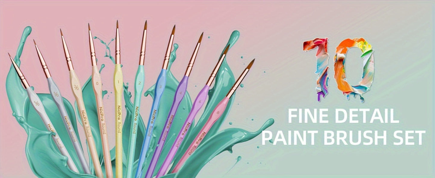 Miniature Paint Brush Set 15 Piece with Case – Micro Fine Detail Brushes for Acrylic, Oil, Watercolor, Rock Painting, Models & Paint by Numbers | Ergonomic Triangular Handle | Artist Gift