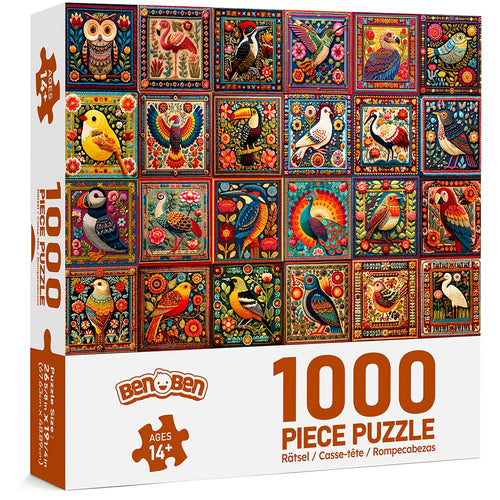 Benben Bird Jigsaw Puzzles for Adults, 1000pcs Bird Crochet with Letters on The Back, Entertaining Animal Puzzle, Difficult Puzzles for Family Game Night, Home Decoration, Gifts for Men And Women for Birthdays And Christmas