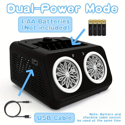 Electric Bubble Maker with 10X Bubble Solution – Dual Fan 20000+ Bubbles Per Minute Machine for Kids, Outdoor Birthday Party Toy for Boys Girls, Battery Operated Bubble Blower White or Black