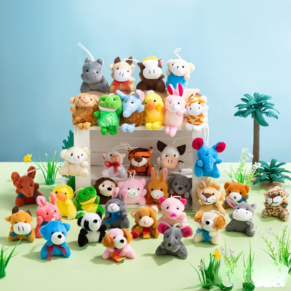 Mini Animal Plush Toy Assortment 36 Pack — 3 Inch Bulk Stuffed Animals with Keychain, Party Favors for Kids, Carnival Prizes, Pinata Fillers, Goody Bag Stuffers, Birthday Christmas Classroom Rewards