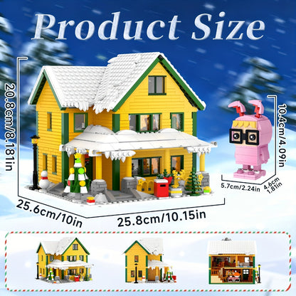 Christmas Story Building Blocks Set 1146 Pcs – Classic Movie-Style Christmas House Model with LED Lights & Character Figures, Holiday Display Decoration, Family Gift for Adults & Kids