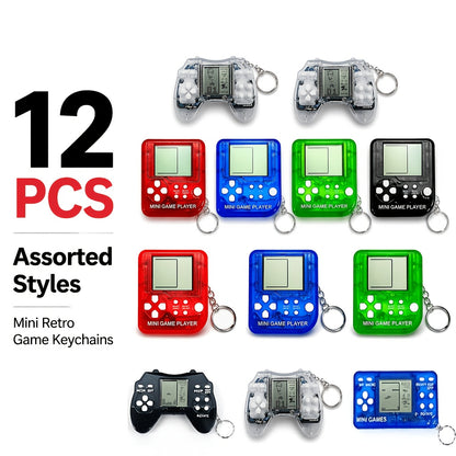 Mini Game Controller Keychains 6 12 or 24 Pack – Random Color Video Game Backpack Charms for Boys Birthday Party Favors, Gaming Party Prizes, Classroom Rewards & Gamer Goodie Bag Stuffers