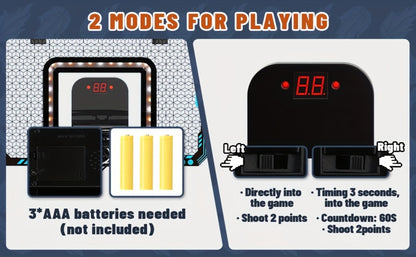 Door Basketball Hoop Set for Kids & Adults – Indoor Outdoor Mini Basketball Stand with LED Lights, Electronic Scoreboard & 4 Basketballs, Perfect Birthday & Christmas Gift for Boys and Girls