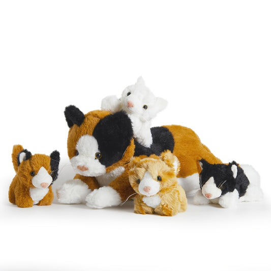 Cuddly Mommy Cat with 4 Baby Cat Plush Toys, Happy Mother'S Day Gift, Soft Stuffed Animal Doll, Ideal for Playing, Birthday Party Gift Toy for Kid, Holiday Decor Bed Sofa Ornament