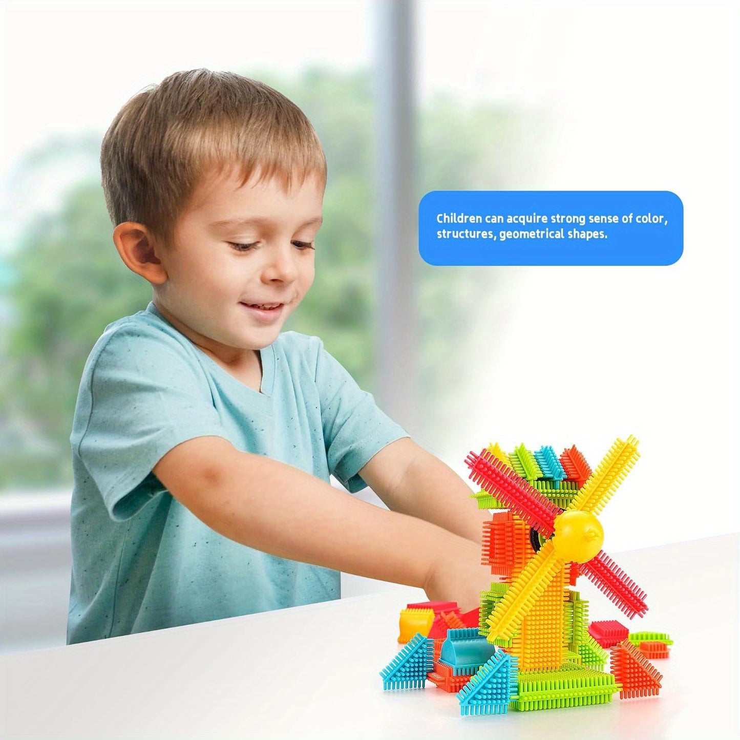 150pcs Hedgehog-Shaped Interlocking Building Block Set - Soft Interlocking Brush Blocks - Ideal Educational Learning Toy for Preschoolers and Children - Perfect Gift for Day, Holidays, and Birthdays