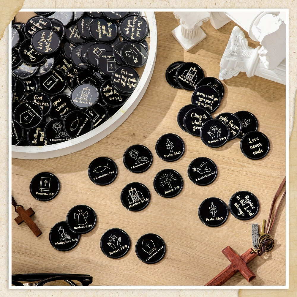 Bible Verse Coins Bulk 120 Pack – Christian Gift Tokens with Motivational Scripture Quotes for Church, Sunday School, VBS Prizes & Religious Party Favors