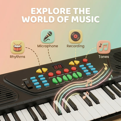 37-Key Electronic Piano Kit with Integrated Microphone | USB Operated | Keyboard Suitable for Young Learners | Sing-Along & Music Education | Family Fun for Parents And Children | Perfect Musical Present for Birthdays And Celebrations