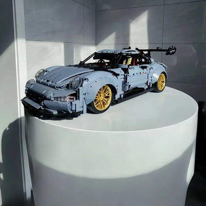 2100pcs Cool Toys for Men Creative Misty Blue Lowrider Sports Car Building Blocks Model Fashionable Model Desktop Ornament Room Decoration, Home, Adult Building, Valentine'S Day Gifts