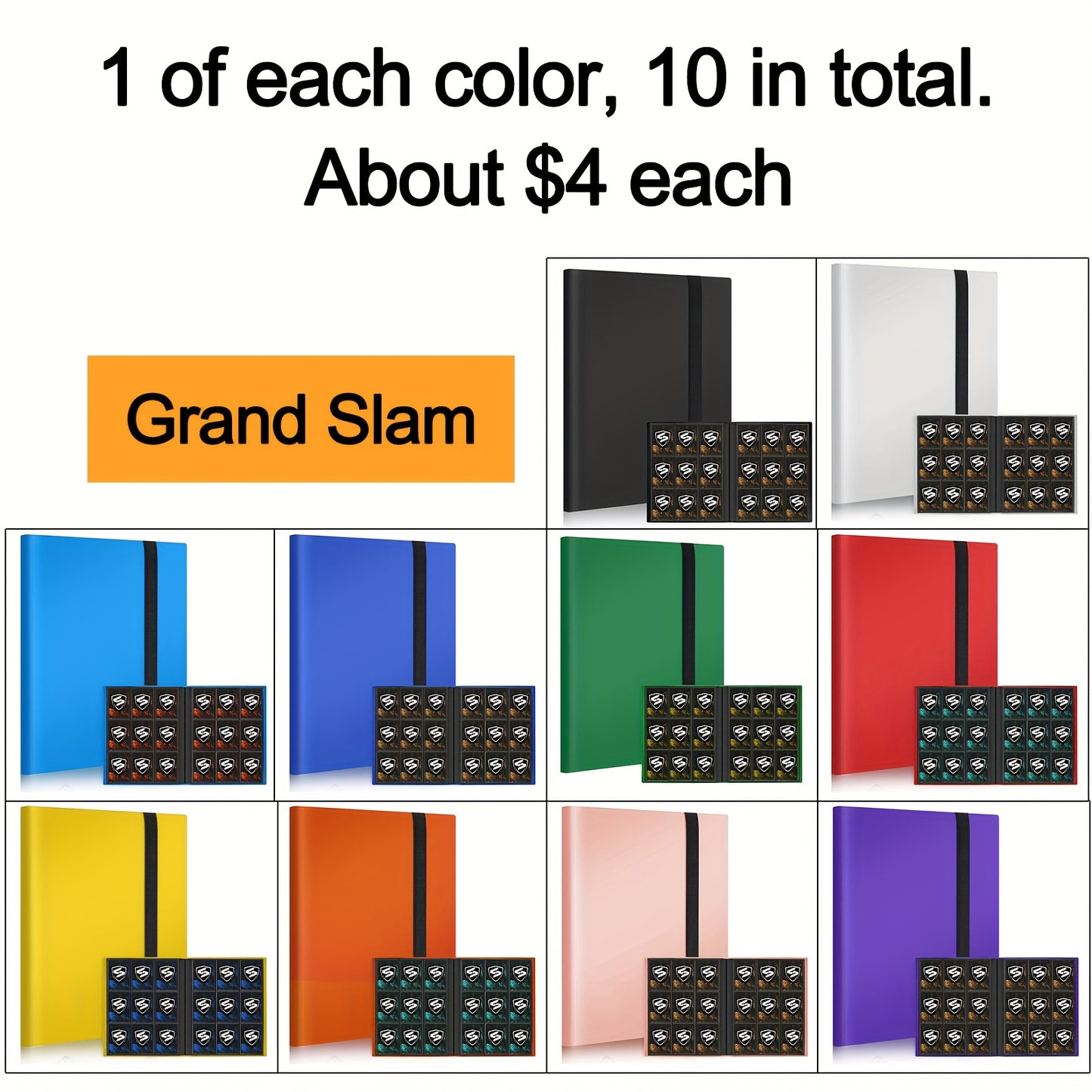 Lumus&Solem 7/10 Pack 9 Pockets Trading Card Binder, Each Card Binder Can Hold Up 360 Cards, Fit For PTCG, Baseball, Football, Basketball, K-pop Photocard