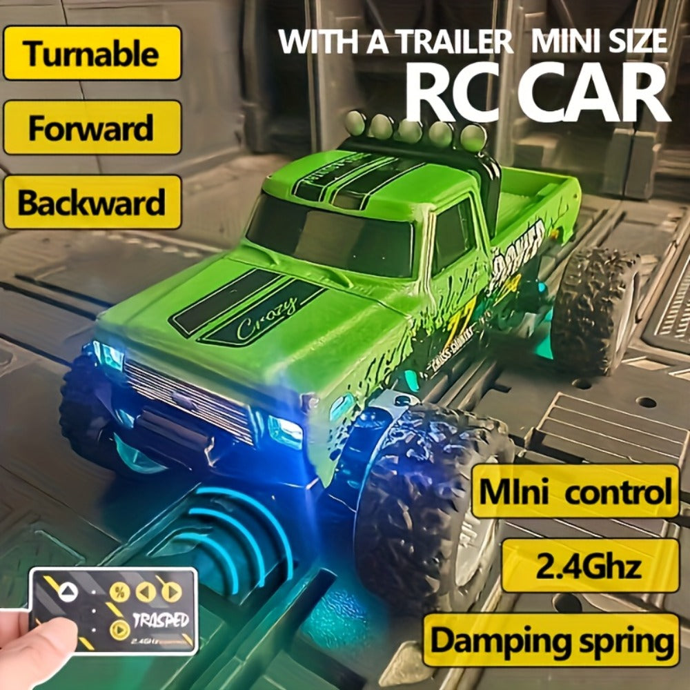 Mini RC Car 1:64 Scale Alloy Remote Control Off-Road Truck with Shock Absorbers – Boys Gift Birthday Christmas Halloween (Dark Gray/Teal/Blue/Mixed)