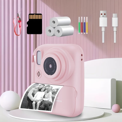 Instant Printer Camera for Kids - Camera Game MP3 3-in-1, Instant Print Photos In 1 Second, Puzzle Games, 10x Digital Zoom, 2.4'' HD Screen, Photography - 32G Card, Card Reader, USB Cable, Lanyard, Print Paper, Storage Bag - Perfect Halloween