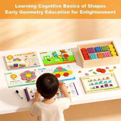 280/220/180/128pcs Creative Magnetic Wooden Puzzle, Jigsaw Puzzle Board Toy, Develops Logical Thinking, Magnetic Building Blocks, Children's Toy, Educational Toy, Geometric Shape Recognition Learning, Toy for Kids Ages 3, 4, 5, 6, 7, 8, Easter Gift