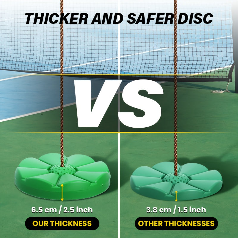 [Outdoor Fun Swing] Single-Person Thickened Swing, Outdoor Fitness Petal-Shaped Fun Swing, Diameter 11.8 Inches, Rope Length 78.7 Inches, Suitable for Playgrounds/Backyards