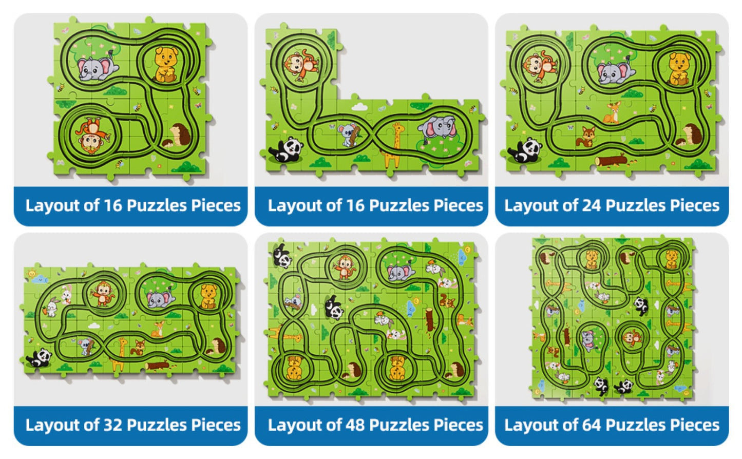 Jigsaw Puzzle Race Track Car Set Toy for Boys Kids – 39 56 73 PCS Flexible Building Track with Toy Cars | STEM Educational Play | Best Birthday Christmas Gift Ages 3 4 5 6 7