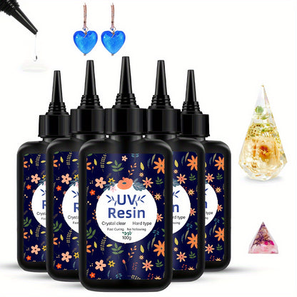 200g/ 300g/ 400g/ 500g -UV Resin, UV Curing, Fast-curing and High-viscosity UV Epoxy Resin, Used in Jewelry Making, Handicrafts, Casting
