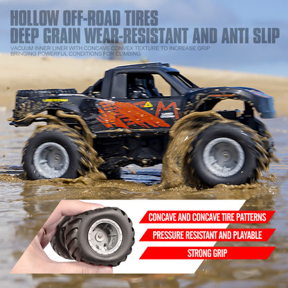 RC Trucks 4x4 Offroad Waterproof 1:16 Amphibious Remote Control Car with 2 Rechargeable Battery 4WD All Terrain Monster Truck RC Car for Boys 4-7 gift present
