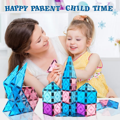 Magnetic Tiles Building Set 32 Pcs – 3D Magnetic Building Blocks for Kids Ages 3-8, Princess Castle Construction Toy for Boys & Girls, STEM Educational Gift for Birthday Christmas