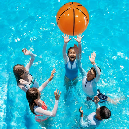 Inflatable Basketball Beach Ball 8 Pack 12 Inch for Birthday Party Decorations Pool Favors Goodie Bag Stuffers – Sports Theme Party Supplies for Kids, Father’s Day Game Night Poolside Fun Bulk Balloon Balls
