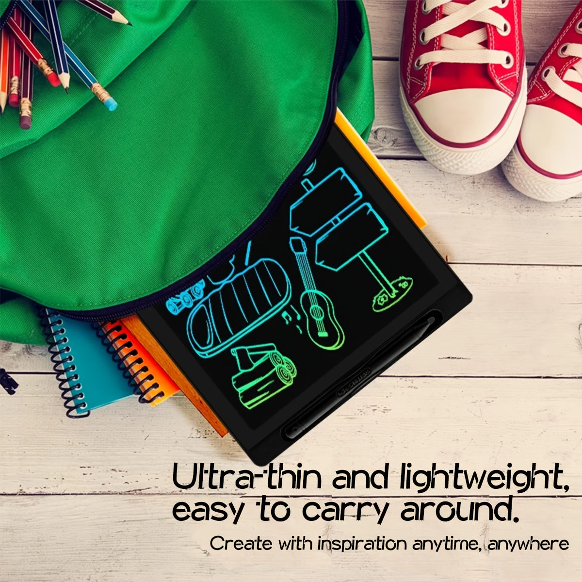 1pc 16" Colorful LCD Writing Tablet for Kids - Erasable And Reusable Drawing Pad for Kids, Educational Art And Craft Toy, Perfect Gift for Day, Christmas, Birthdays - Electronic Whiteboard