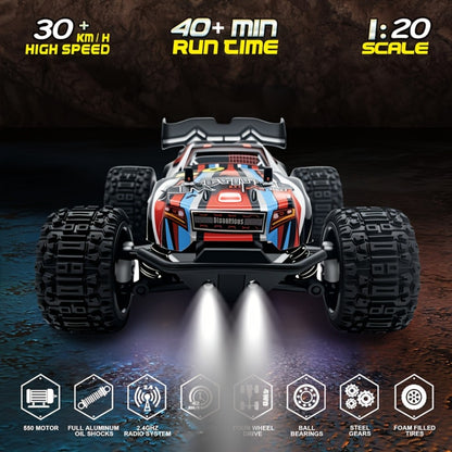4x4 RC Monster Truck for Adults & Kids – High Speed All-Terrain Remote Control Off-Road Vehicle, 4WD Racing Truck for Boys & Racing Enthusiasts, Birthday Christmas Holiday Gift (Red)