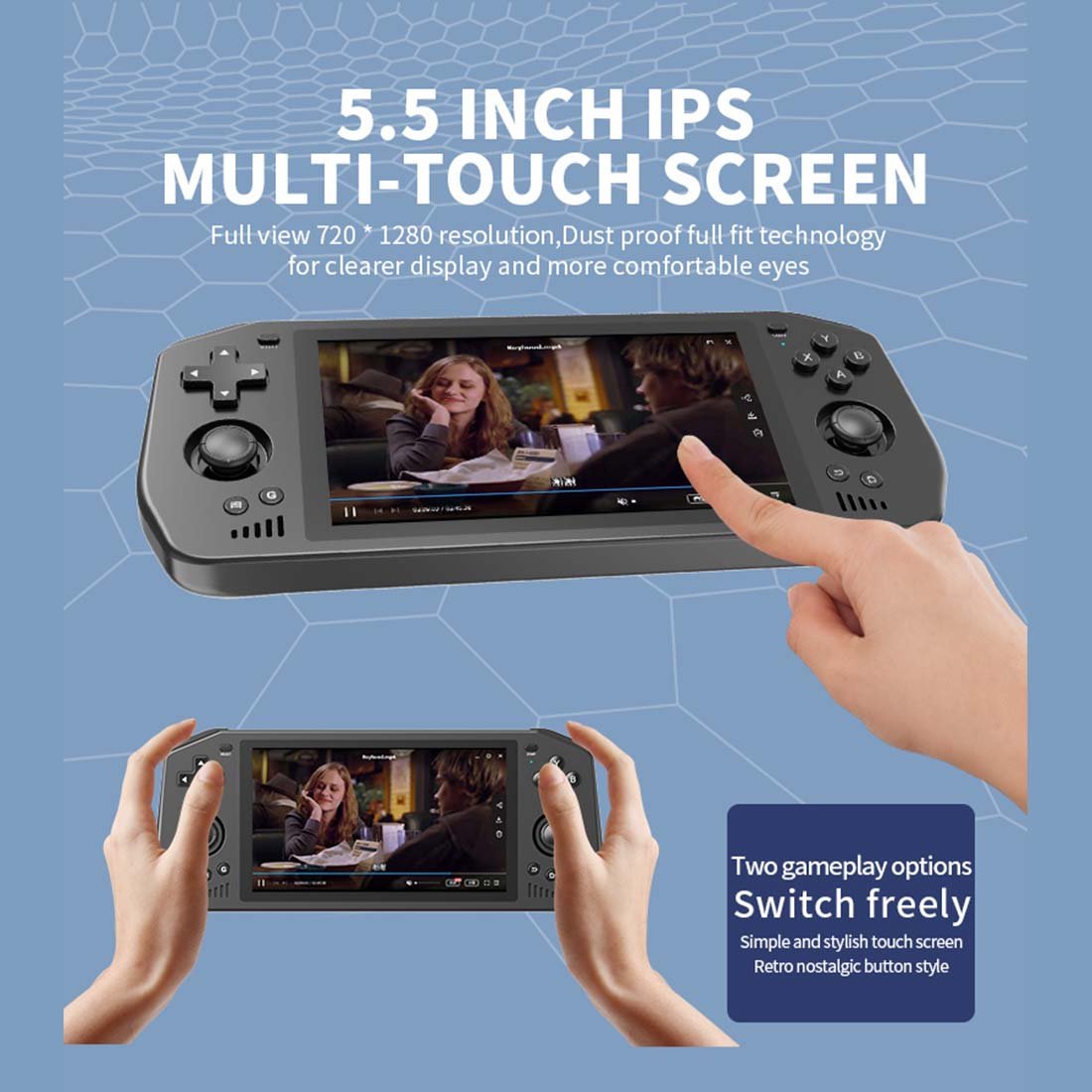 Handheld Game Console Powkiddy X28 – 5.5" IPS Android 11 T618 5000mAh Wi-Fi HDMI